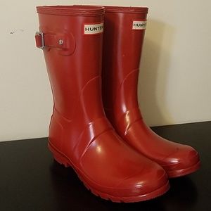 Original Short Gloss Hunter Boots Sz 8